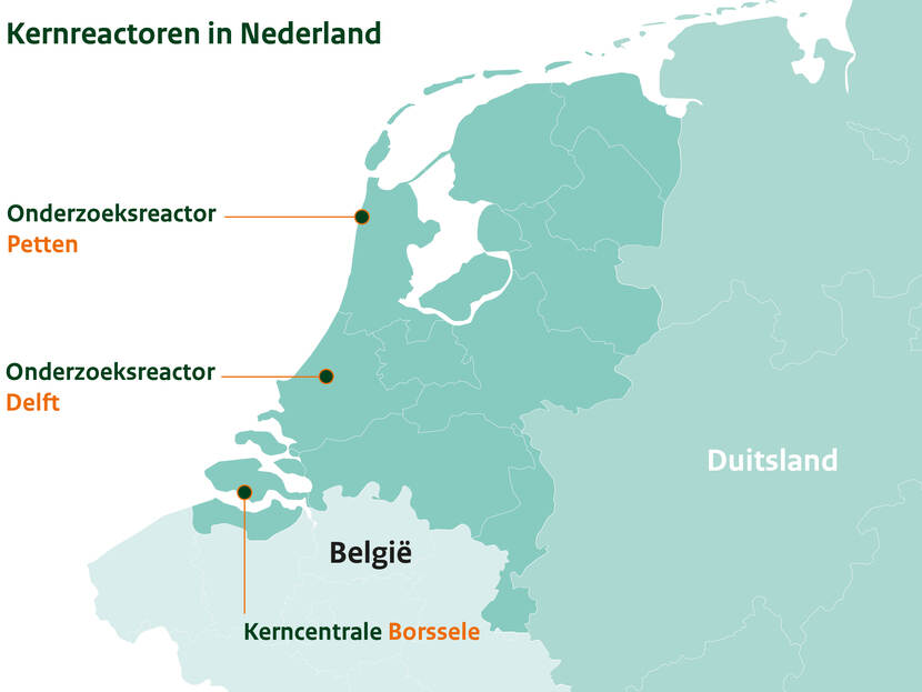 Kernreactoren in Nederland.