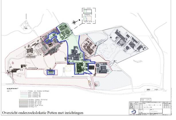 plattegrond onderzoekslocatie Petten